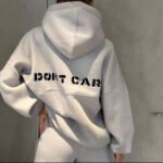 ⁦I DON’T CARE Women’s Casual Hoodie Set⁩ - الصورة ⁦7⁩